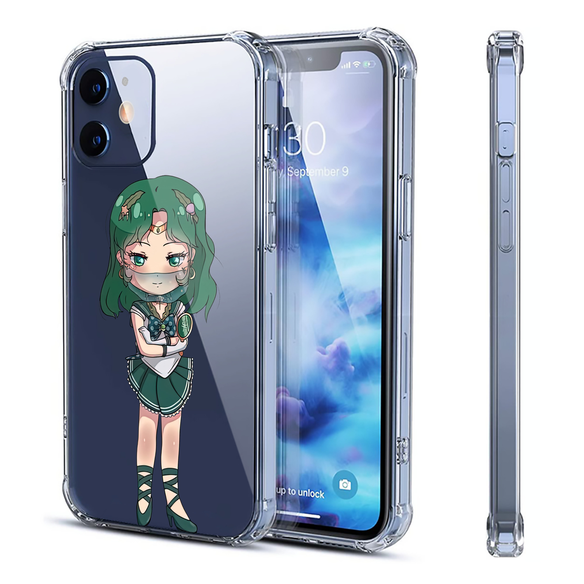 （画像用） 美少女戦士セーラームーン 海王 みちる（かいおう みちる） Sailor Moon Kaiou Michiru 【iPhone 12シリーズ対応】透明スマホケース（クリアソフトケース）